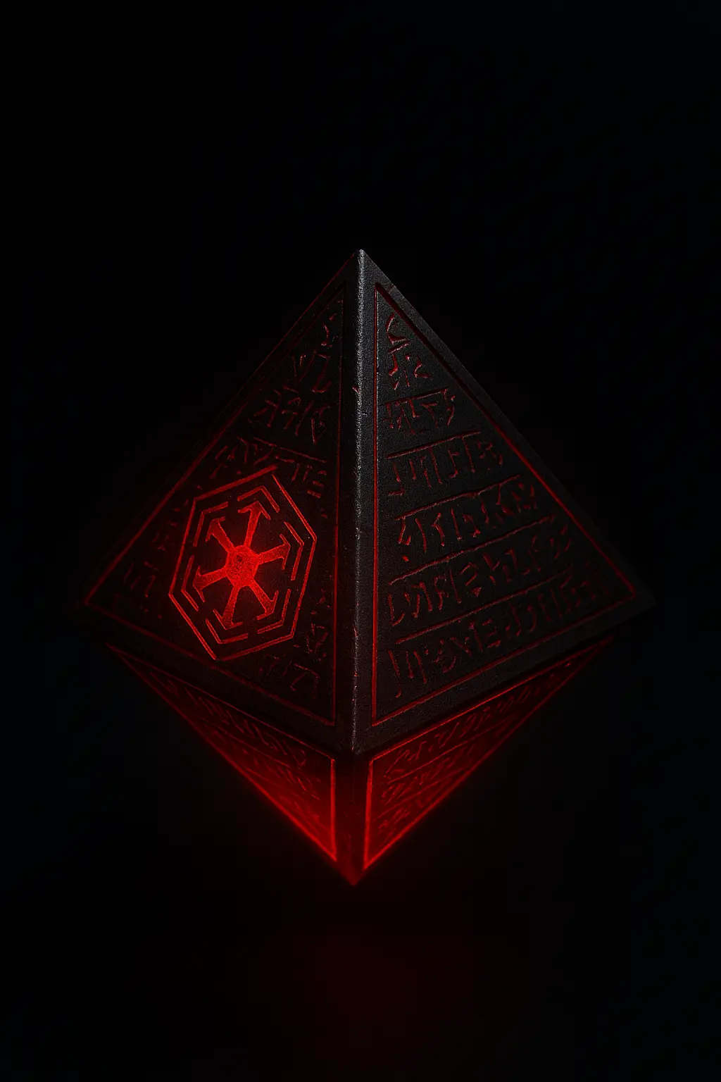 A glowing red Sith Holocron containing the secrets of Kamagra.